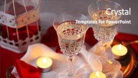  Presentation with valentines day - Slide deck enhanced with champagne glasses and rose petals background and a gray colored foreground