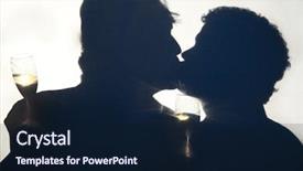  Presentation with gay - Beautiful theme featuring champagne glasses behind an opaque backdrop and a  colored foreground