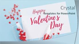 Presentation with valentines - Cool new slide deck with champagne-glasses-greeting-card backdrop and a sky blue colored foreground
