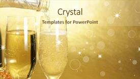  Presentation with champagne gold - PPT theme enhanced with champagne glasses on celebration table background and a cream colored foreground