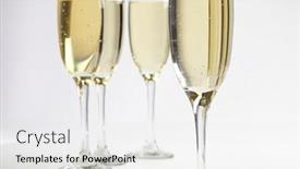  Presentation with champagne - Cool new slide set with prosecco - champagne glasses backdrop and a white colored foreground