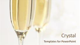  Presentation with champagne - Beautiful slides featuring prosecco - champagne glasses backdrop and a cream colored foreground