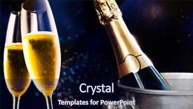  Presentation with new year - PPT layouts with champagne in bucket - new year background and a navy blue colored foreground