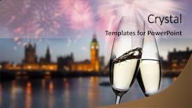  Presentation with westminster - PPT layouts featuring champagne in london - westminster abbey background and a  colored foreground