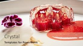  Presentation with jelly - PPT theme featuring champagne-jelly-with-fresh-raspberries background and a lemonade colored foreground