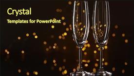  Presentation with led lights - Presentation enhanced with champagne on a dark background and a wine colored foreground