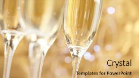  Presentation with champagne gold - Beautiful presentation theme featuring champagne on gold background backdrop and a coral colored foreground