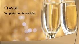  Presentation with champagne gold - Slide set with champagne on gold background background and a yellow colored foreground