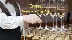  Presentation with catering - Audience pleasing slides consisting of champagne over pyramid during catering backdrop and a tawny brown colored foreground