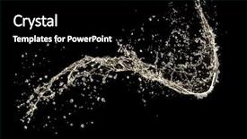  Presentation with splash - Slide deck with champagne splash isolated on black background and a black colored foreground