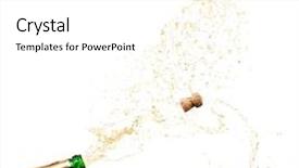  Presentation with blue water splash isolated - PPT layouts featuring champagne splashes isolated on white background and a white colored foreground