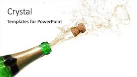  Presentation with champagne - PPT layouts featuring champagne splashes isolated on white background and a white colored foreground