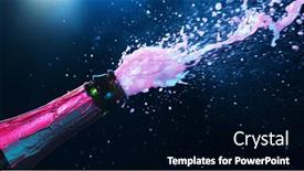  Presentation with champagne - Beautiful slide deck featuring champagne-splashes-on-black-background backdrop and a black colored foreground