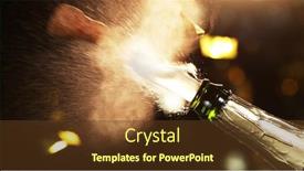  Presentation with champagne - PPT theme with champagne-splashes-on-black-background background and a tawny brown colored foreground