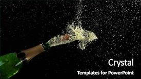  Presentation with champagne - PPT theme with champagne splashes on black background background and a black colored foreground