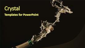  Presentation with cork - Beautiful PPT theme featuring champagne splashes with cork backdrop and a  colored foreground