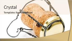  Presentation with cork - Cool new presentation theme with champagne wine cork isolated backdrop and a  colored foreground