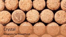  Presentation with wine retial - Slides consisting of champagne wine corks texture background background and a  colored foreground