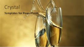  Presentation with celebration life - Audience pleasing theme consisting of champagne wine toast celebration still life new year's eve holiday or birthday party backdrop and a gold colored foreground