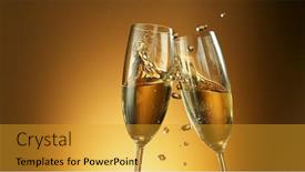  Presentation with celebration life - Cool new slides with champagne wine toast celebration still life new year's eve holiday or birthday party backdrop and a gold colored foreground