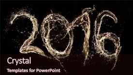  Presentation with two glasses of champagne - Amazing PPT theme having champagne with splash celebration theme backdrop and a  colored foreground