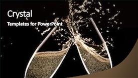  Presentation with theme - Audience pleasing theme consisting of champagne with splash celebration theme backdrop and a  colored foreground