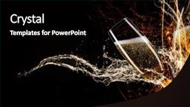  Presentation with theme - Theme having champagne with splash celebration theme background and a  colored foreground