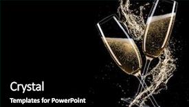  Presentation with splash - Slides having champagne with splash celebration theme background and a black colored foreground