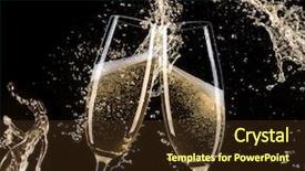  Presentation with splash - Theme enhanced with champagne with splash celebration theme background and a tawny brown colored foreground