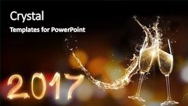  Presentation with theme - Colorful theme enhanced with champagne with splash celebration theme backdrop and a  colored foreground