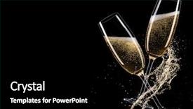  Presentation with champagne - Theme featuring champagne with splash celebration theme background and a black colored foreground