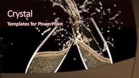  Presentation with theme - Amazing slide deck having champagne with splash celebration theme backdrop and a wine colored foreground