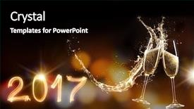  Presentation with theme - Theme enhanced with champagne with splash celebration theme background and a  colored foreground