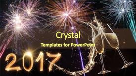  Presentation with two glasses of champagne - Slides with champagne with splash celebration theme background and a  colored foreground