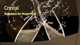  Presentation with two glasses of champagne - Slides featuring champagne with splash celebration theme background and a  colored foreground