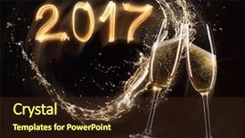  Presentation with two glasses of champagne - Colorful PPT layouts enhanced with champagne with splash celebration theme backdrop and a  colored foreground