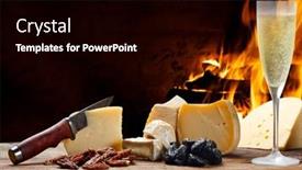  Presentation with champagne - PPT layouts with champagne-with-wine-delicious-cheeses background and a black colored foreground