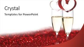  Presentation with valentines day - Audience pleasing presentation theme consisting of champaign celebration - champagne and valentines day decoration backdrop and a white colored foreground