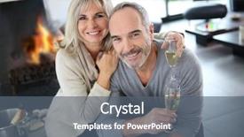  Presentation with active seniors senior couple - Beautiful slide deck featuring champaign celebration - happy senior couple enjoying glass backdrop and a  colored foreground