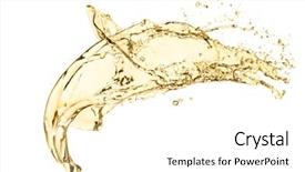  Presentation with fresh water splash green apple isolated white - PPT theme consisting of champaign celebration - splash of white wine isolated background and a  colored foreground