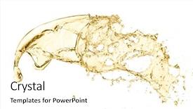  Presentation with splash - Cool new presentation design with champaign celebration - splash of white wine isolated backdrop and a white colored foreground