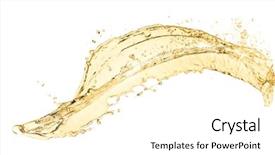  Presentation with splash - PPT theme featuring champaign celebration - splash of white wine isolated background and a  colored foreground