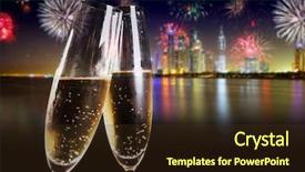  Presentation with flutes - PPT layouts with champaign celebration - two flutes of champagne background and a tawny brown colored foreground