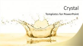  Presentation with splashing - Slide deck featuring champaign celebration - white wine splashing on white background and a  colored foreground