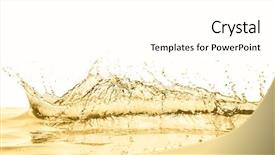  Presentation with splashing - Cool new PPT theme with champaign celebration - white wine splashing on white backdrop and a  colored foreground