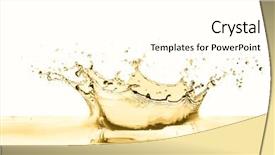  Presentation with splashing - Audience pleasing slide set consisting of champaign celebration - white wine splashing on white backdrop and a white colored foreground