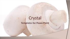  Presentation with champignon mushroom - PPT theme having champignon mushroom isolated on white background background and a lemonade colored foreground