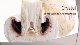  Presentation with champignon mushroom - Audience pleasing slide deck consisting of backrounds cooking - champignon mushrooms isolated on white backdrop and a lemonade colored foreground