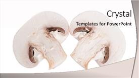  Presentation with mushrooms - PPT theme having champignon mushrooms isolated on white background and a white colored foreground