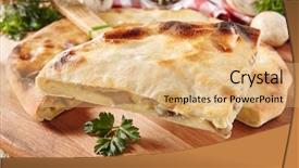  Presentation with vegetarian - Cool new slide set with fresh baked piece of pie backdrop and a coral colored foreground